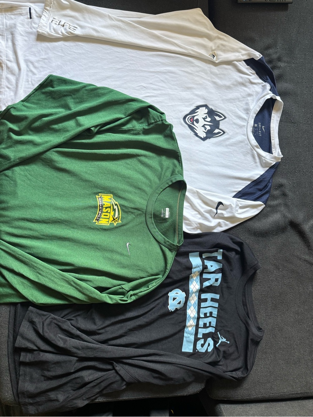 Uconn Drifit Long sleeve Shirt GMU UNC Jordan Nike long sleeve